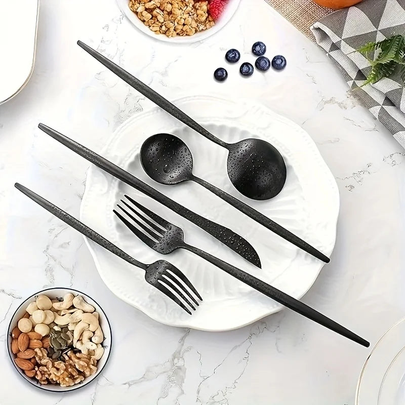 30-delige Zwarte Bestekset RVS Vaatwasserbestendig