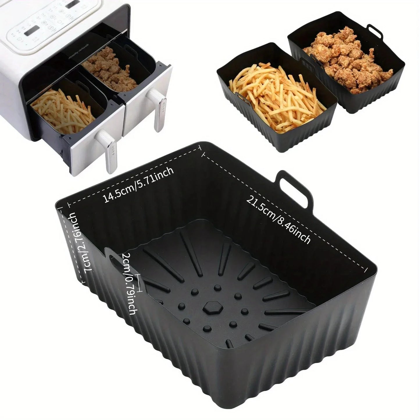 Siliconen airfryer bakvorm rechthoekig