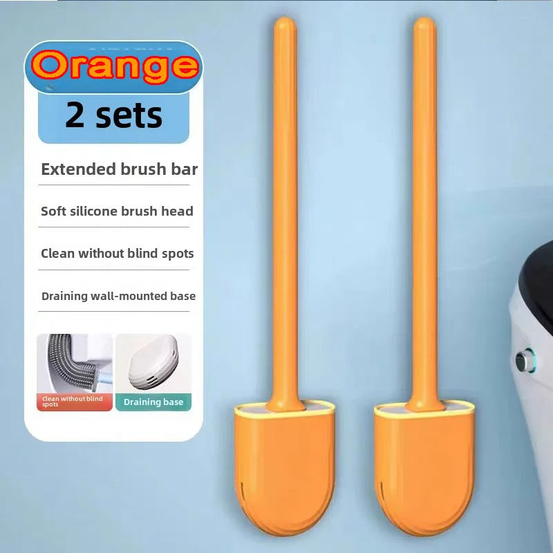 Toiletborstel siliconen ophangbaar met houder