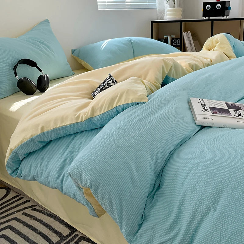 Dekbedovertrekset microfiber 3-delig met rits