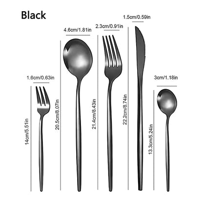 30-delige Zwarte Bestekset RVS Vaatwasserbestendig