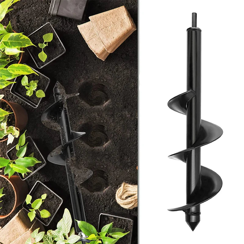Tuinboor set 9 maten spiraal zwart