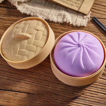 Kleurrijke Dumpling Stressbal Fidget Toy met Stoommandje