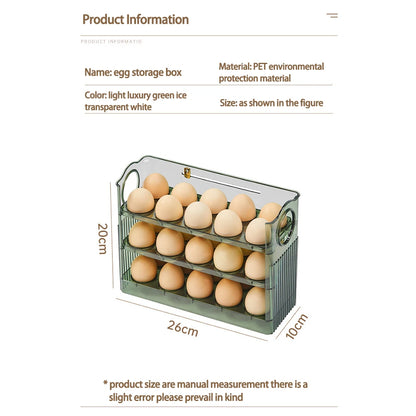 Draagbare eierhouder voor koelkast met grote capaciteit, 30 eieren, meerdere lagen
