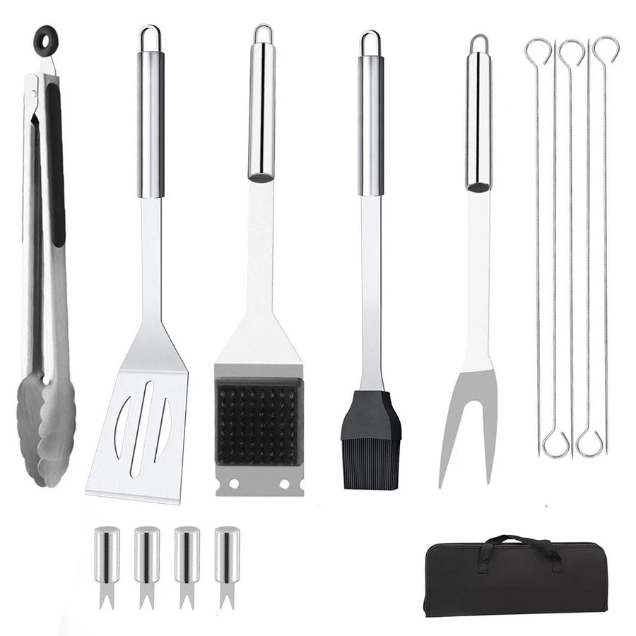 Barbecue gereedschap set 15-delig RVS