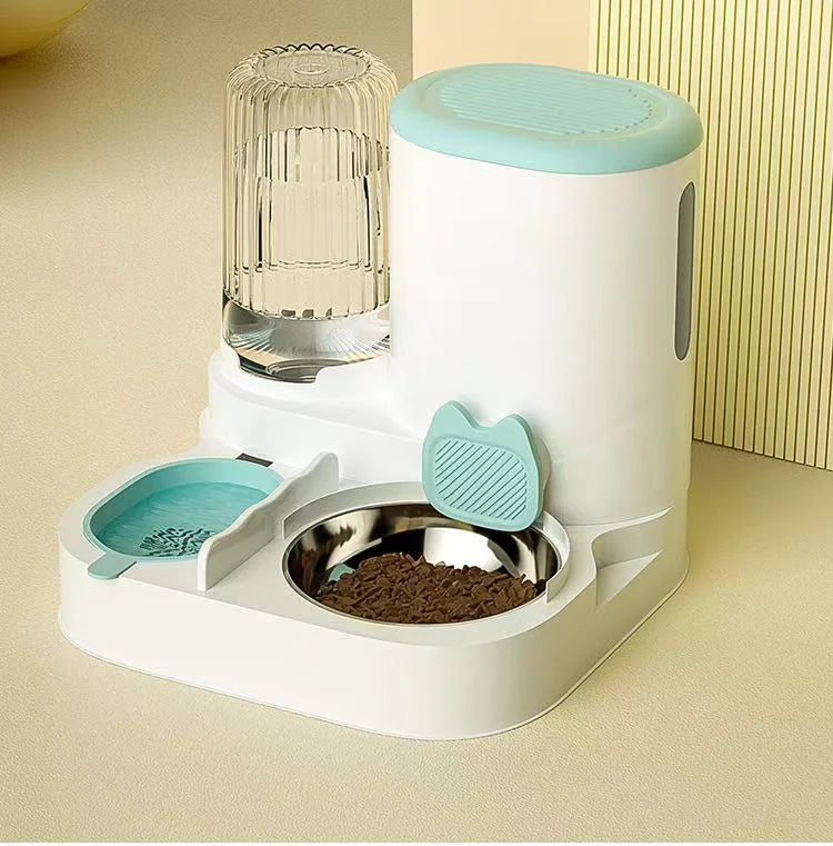 Integrated Food and Water Bowl for Cats and Dogs | Plastic