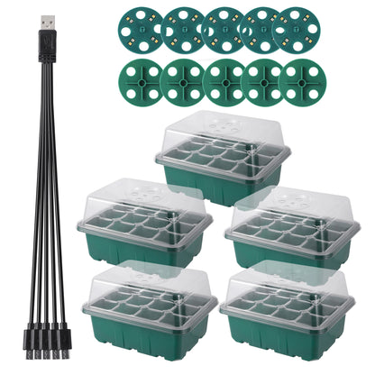 Zaaitray met LED groeilicht en ventilatie