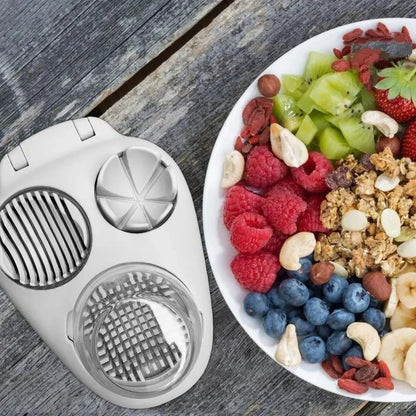 3-in-1 eiersnijder voor plakjes, blokjes en partjes