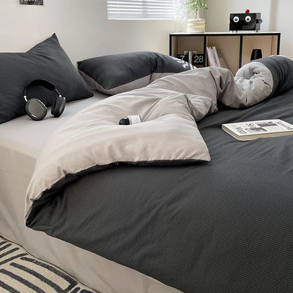 Dekbedovertrekset microfiber 3-delig met rits