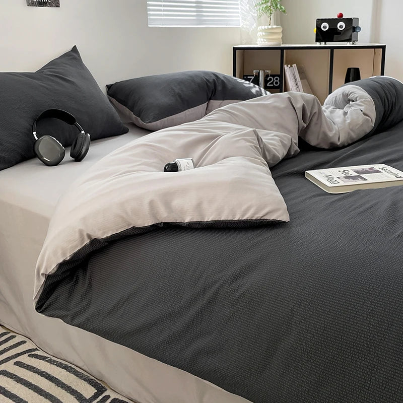 Dekbedovertrekset microfiber 3-delig met rits
