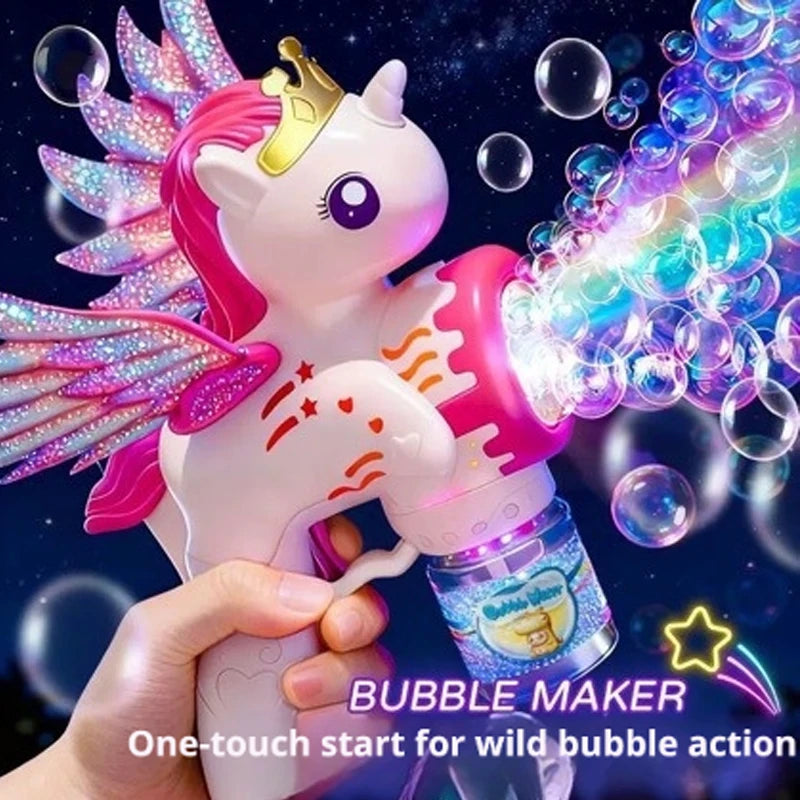 Bellenblaaspistool elektrisch unicorn LED