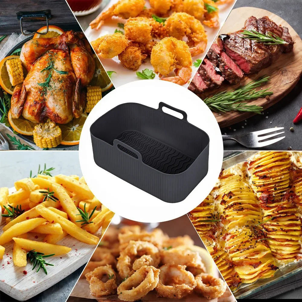Siliconen airfryer bakvorm rechthoekig