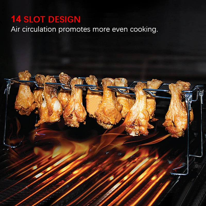 Grillrek kipdrumsticks 14 plekken met druppelpan