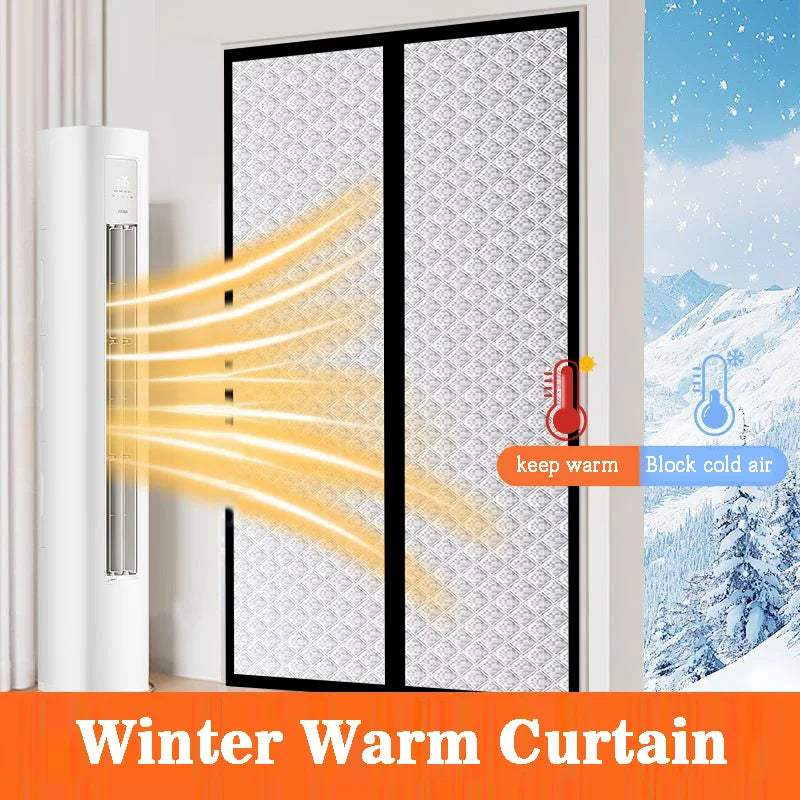 Magnetic Door Curtain Black – Easy to Install – Keeps Cold Out and Warmth In