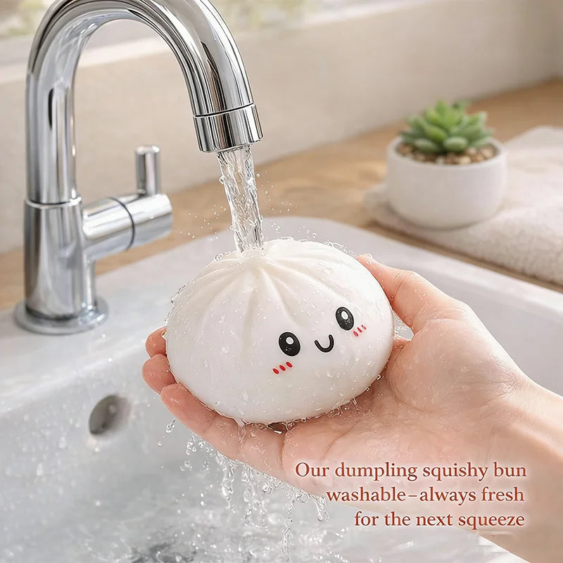 Squishy stressbal dumpling vrolijk gezicht