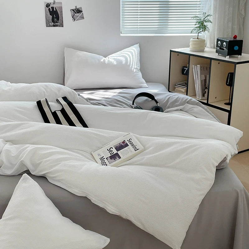 Dekbedovertrekset microfiber 3-delig met rits