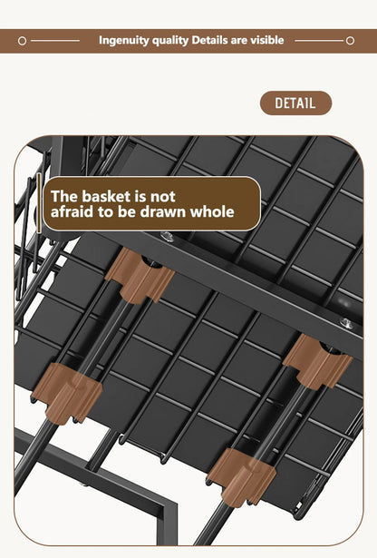 Uitschuifbare kastorganizer met dubbele laag voor potjes en flessen