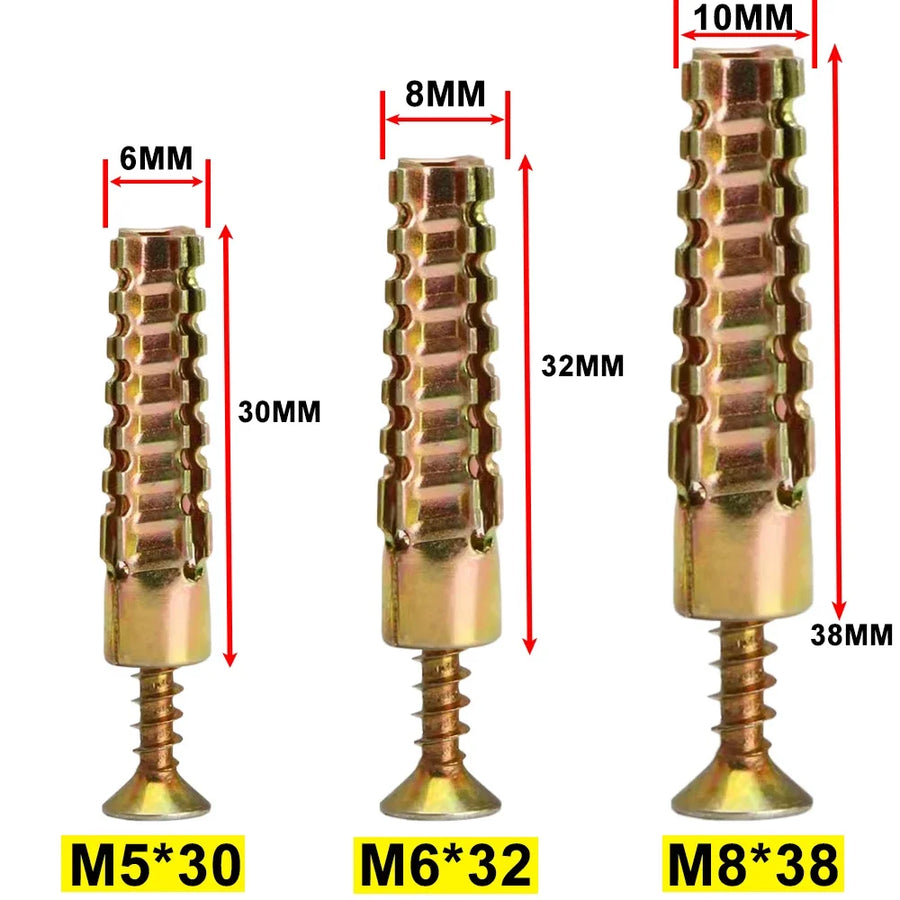 Muurankers staal M5 M6 M8 met schroeven
