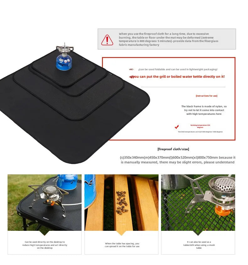 Hittebestendige glasvezel mat voor kampvuur en barbecue