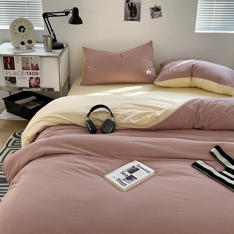 Dekbedovertrekset microfiber 3-delig met rits
