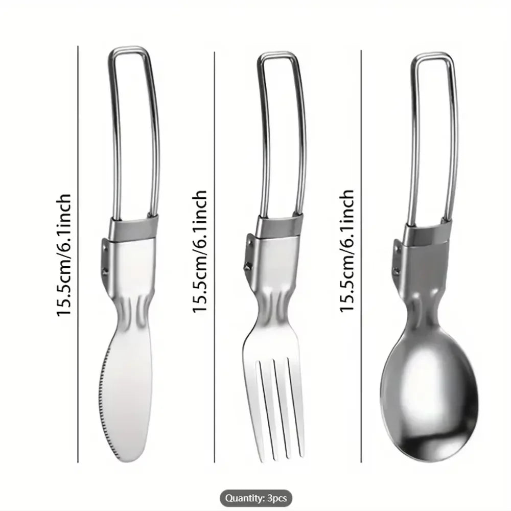Vouwbaar RVS Bestekset 3-delig Outdoor