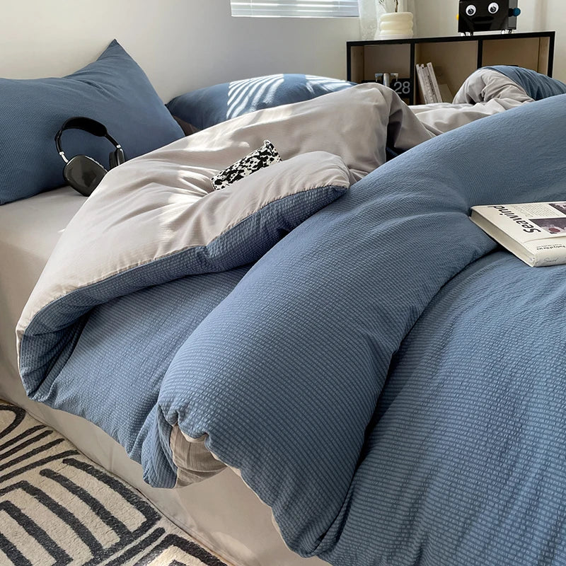 Dekbedovertrekset microfiber 3-delig met rits