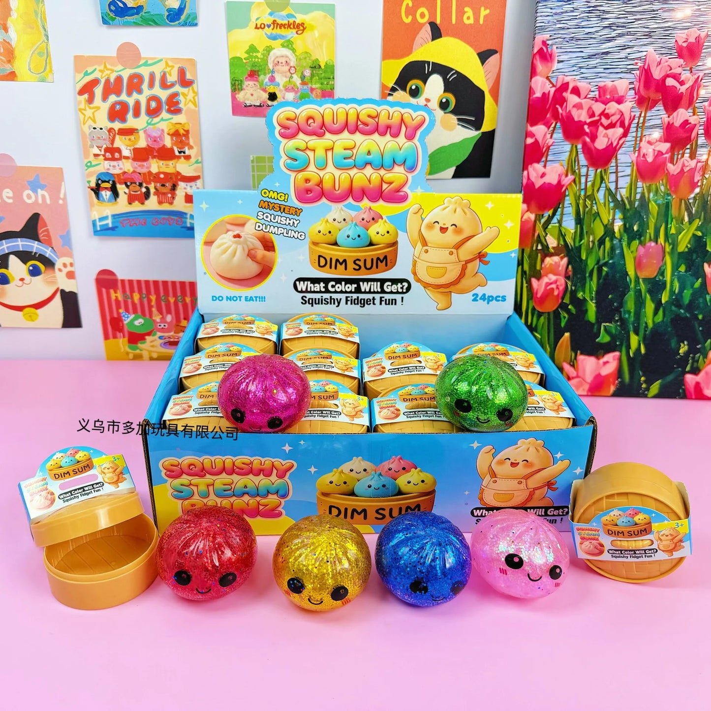 Squishy Glitter Dumpling met bewaardoos