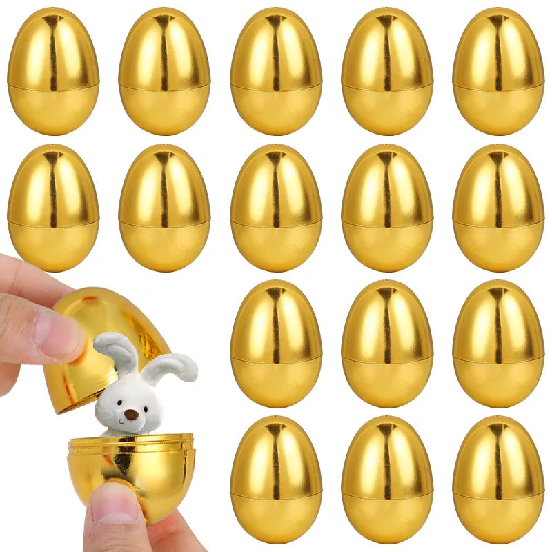 Paaseieren goudkleurig vulbaar 6 stuks