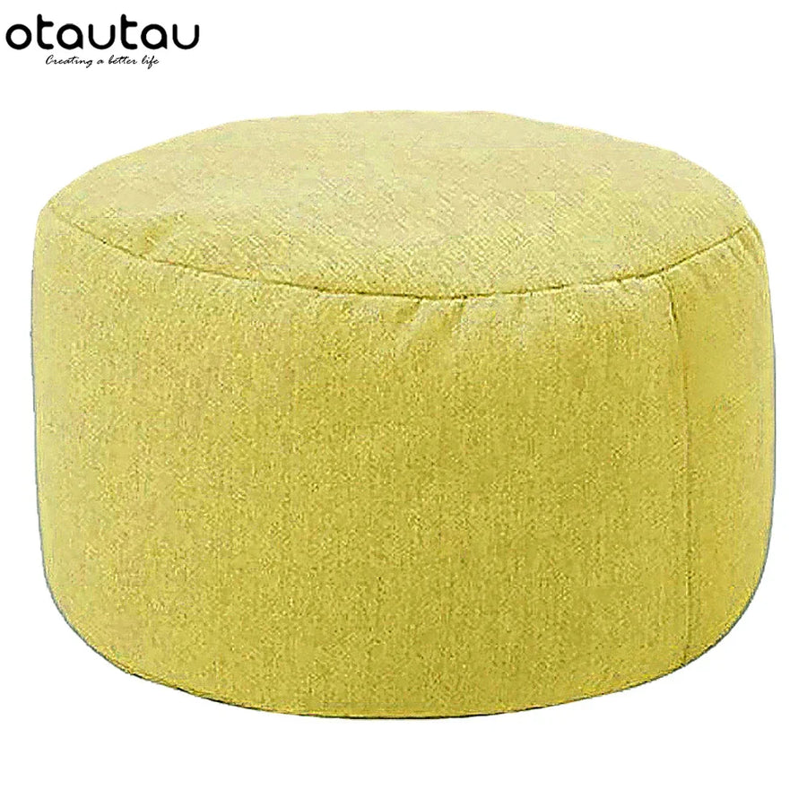 Ronde poef 30x20 cm katoen linnen