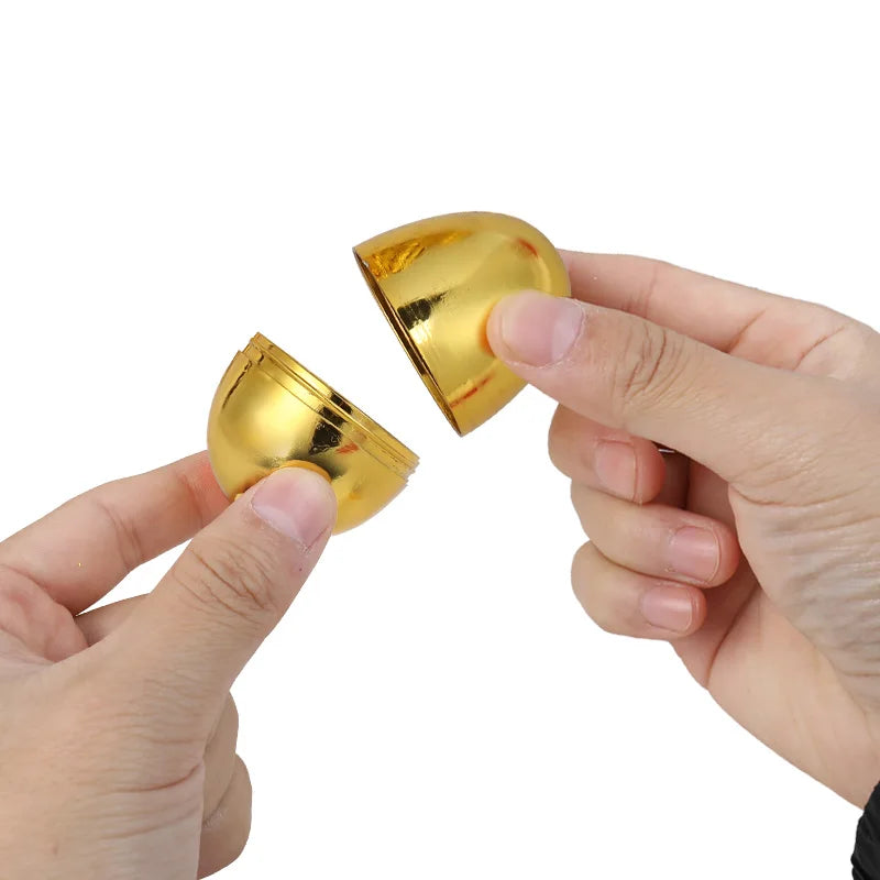 Paaseieren goudkleurig vulbaar 6 stuks