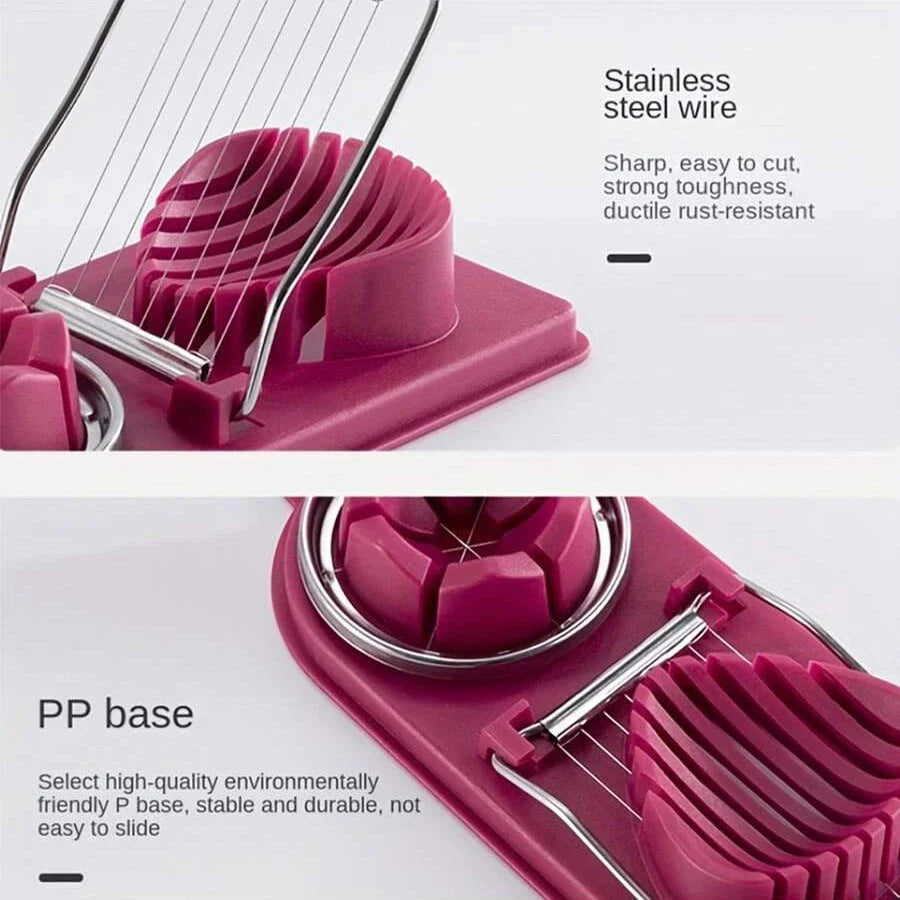 Ei snijapparaat met roestvrijstalen draad en PP basis