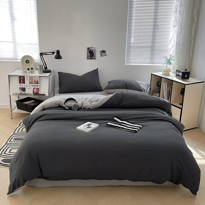 Dekbedovertrekset microfiber 3-delig met rits