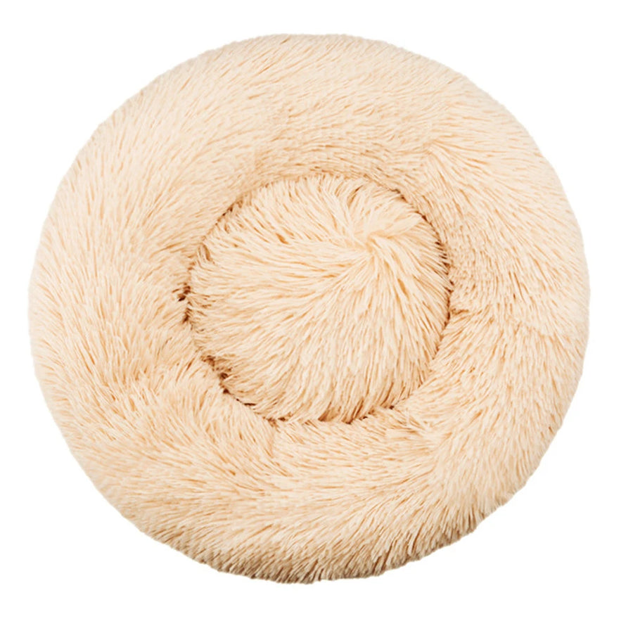 Huisdierbed rond pluche machinewasbaar Ø40-90 cm