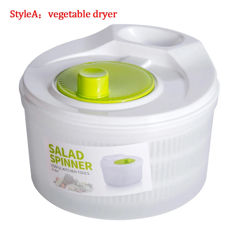 Saladespinner met deksel om groenten te wassen en drogen