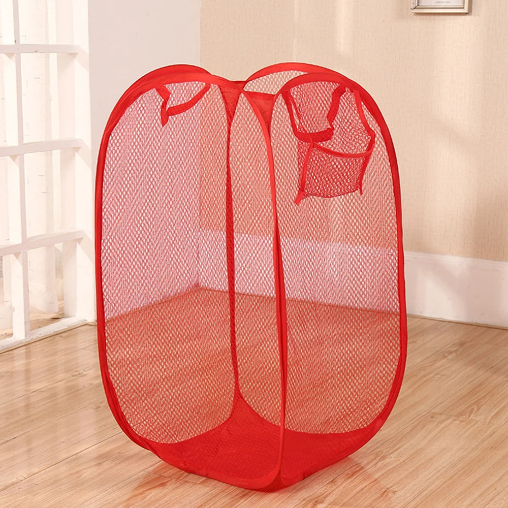 Wasmand opvouwbaar mesh 40x40x70 cm katoen