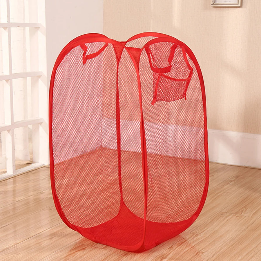 Wasmand opvouwbaar mesh 40x40x70 cm katoen