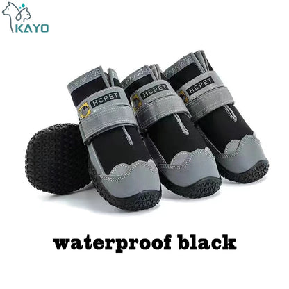 Hondenschoenen 4 stuks reflecterend anti-slip zwart