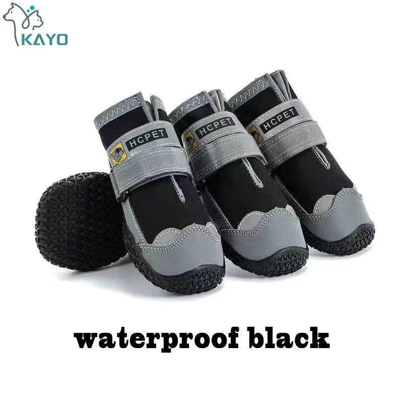 Hondenschoenen 4 stuks reflecterend anti-slip zwart