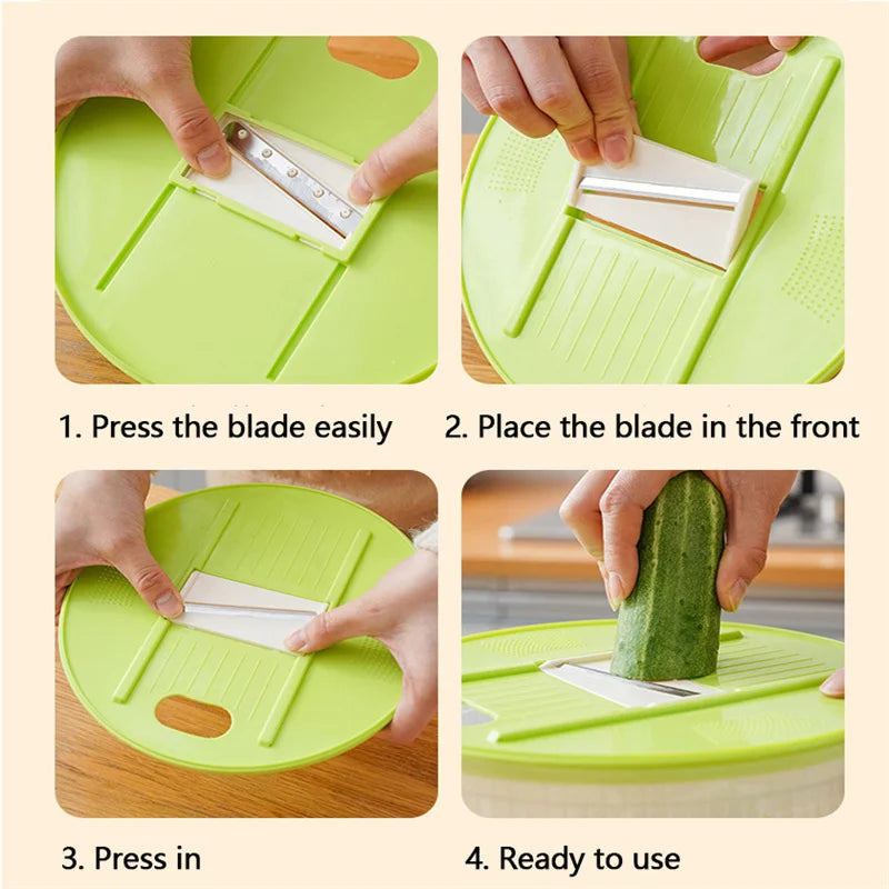 Saladespinner met deksel om groenten te wassen en drogen