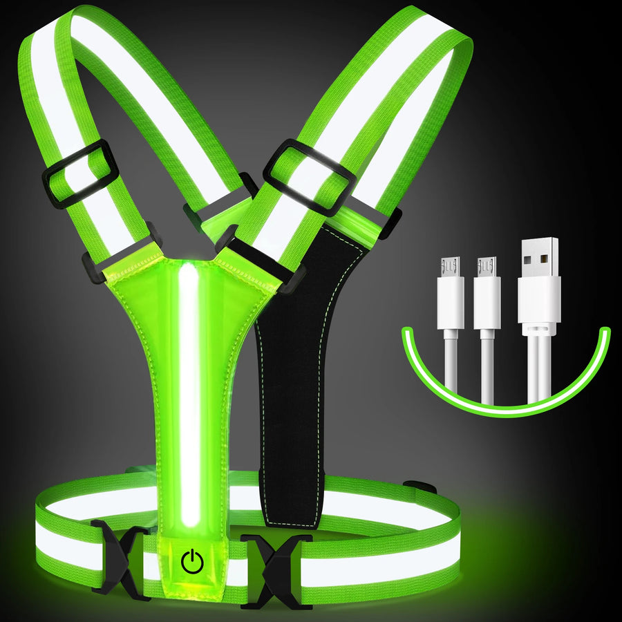 LED Safety Vest USB Rechargeable | High Visibility for Night Sports