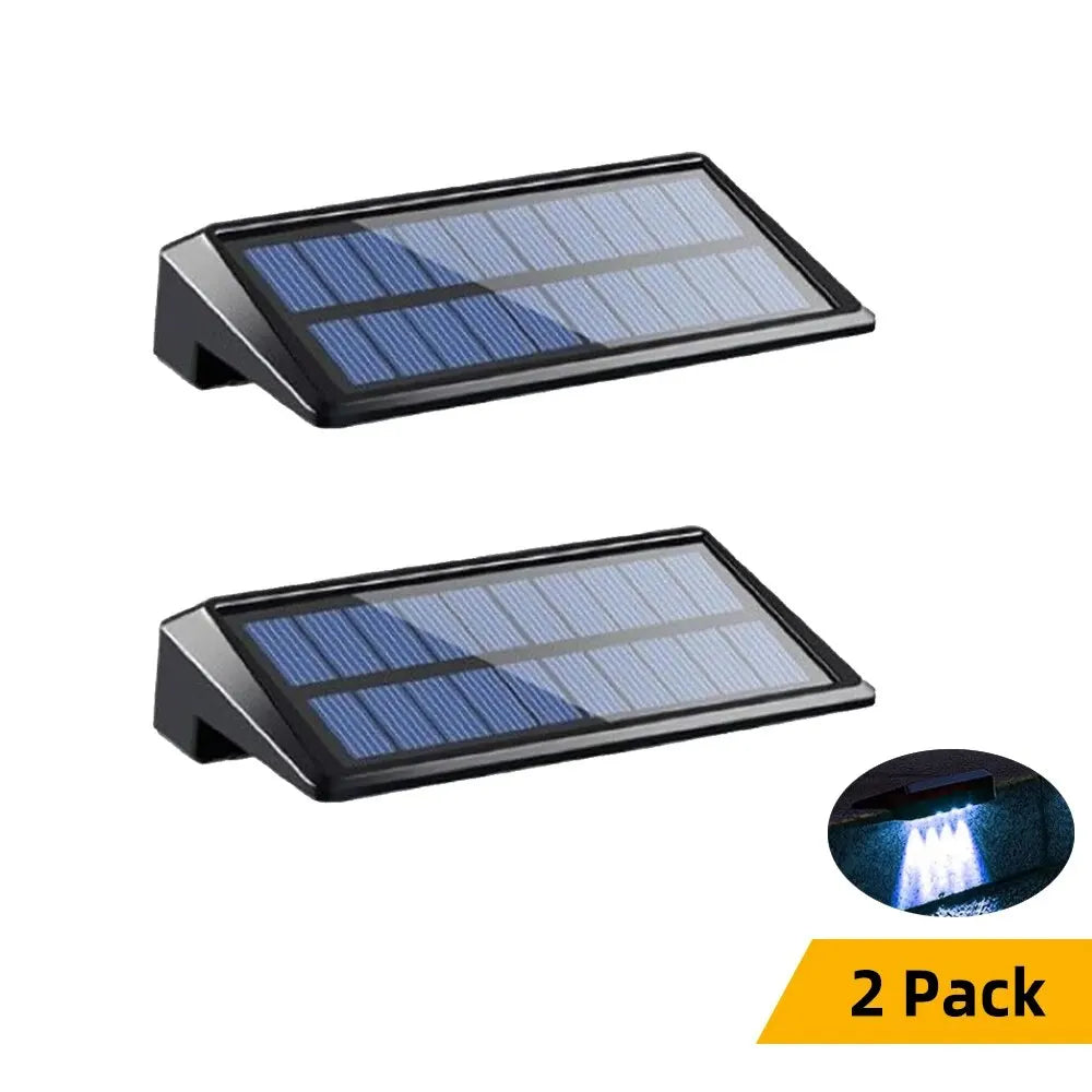 2-pack Solar Wandlampen 4 LED Waterdicht