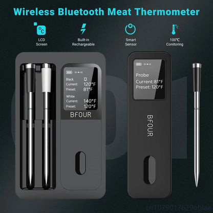 Vleesthermometer draadloos Bluetooth oplaadbaar