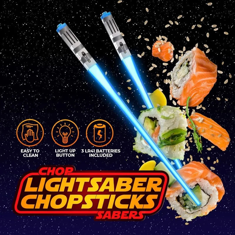 Lightsaber Eetstokjes Lichtgevende Set Met LED Verlichting Voor Sushi Avonden Fans Van Star Wars Huismerken.nl