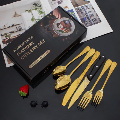 48-Delige Bestekset met Patroon Roestvrij Staal in Geschenkdoos