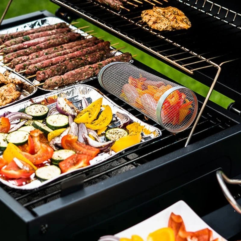 Barbecuebasket rol rond roestvrij staal