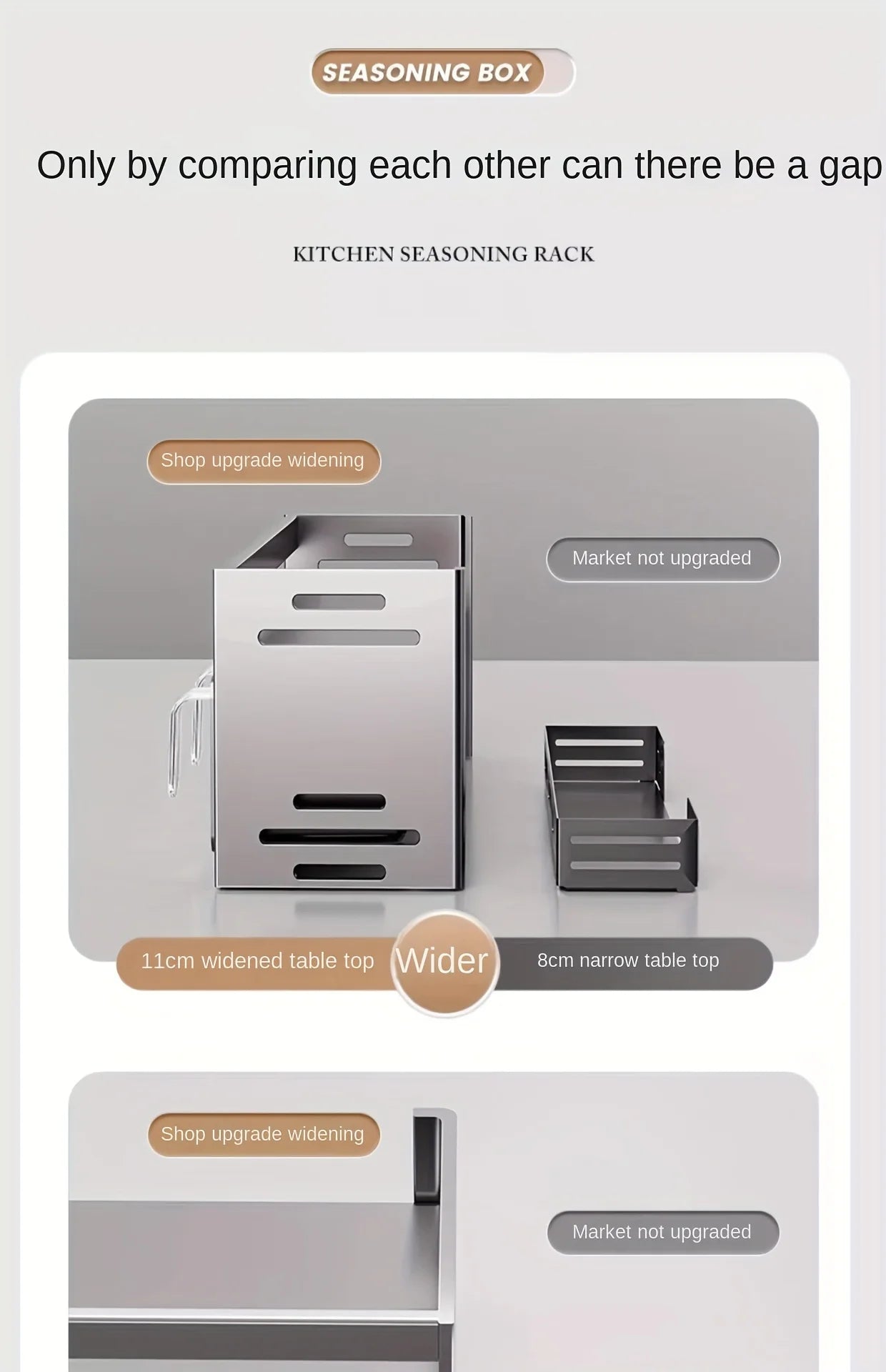 Kruidenrek met afsluitbare containers en distributeurs voor wandmontage zonder boren