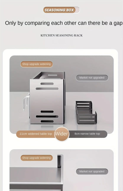 Kruidenrek met afsluitbare containers en distributeurs voor wandmontage zonder boren