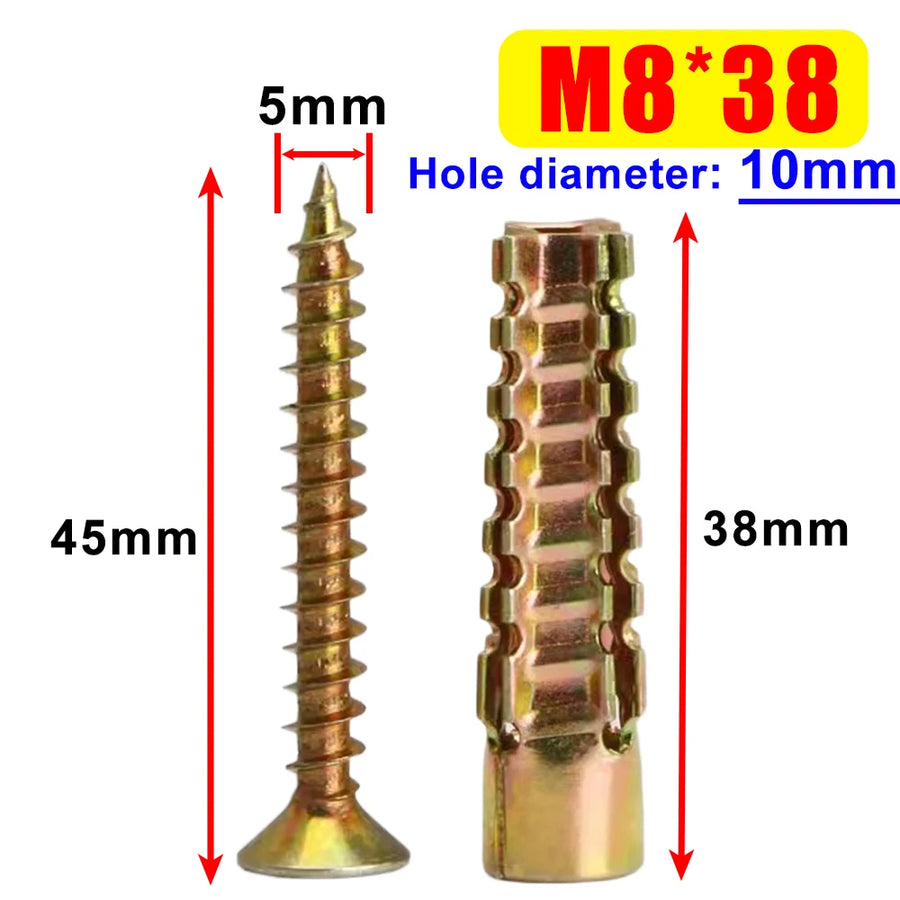 Muurankers staal M5 M6 M8 met schroeven