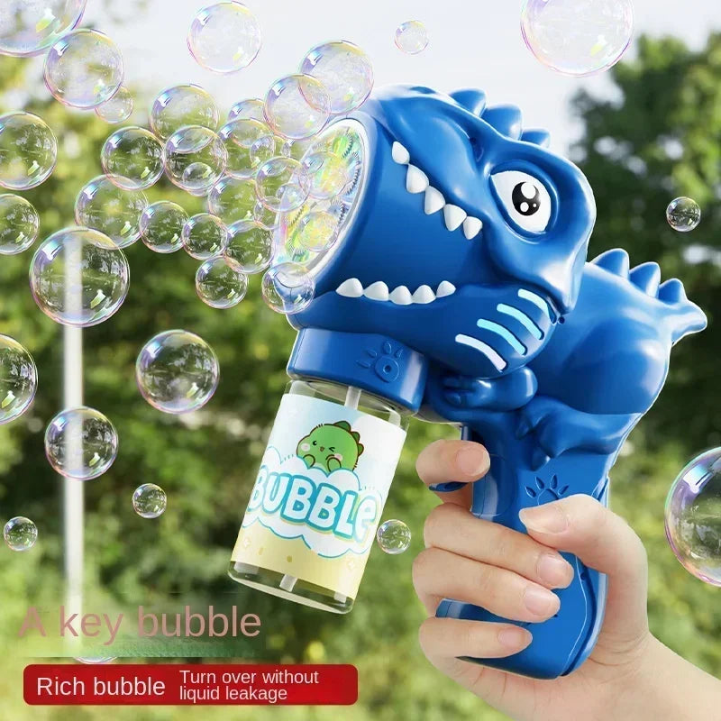 Dinosaurus bubbelmachine met licht 6 openingen