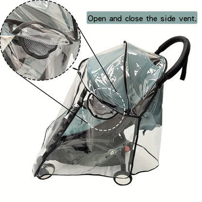 Regenhoes Kinderwagen met Ventilatie en Dubbele Ritsen